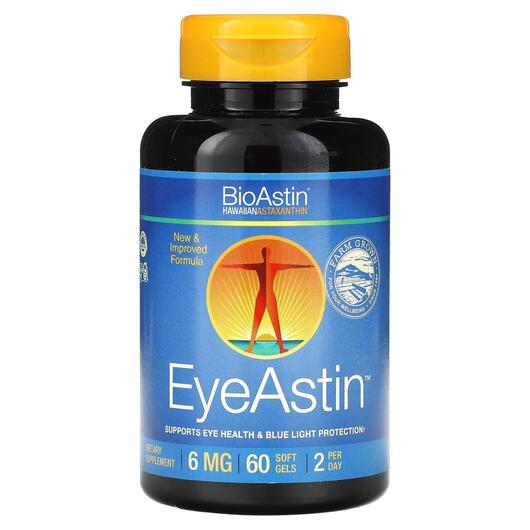 Основное фото товара BioAstin EyeAstin Hawaiian Astaxanthin 6 mg, Астаксантин, 60 капс