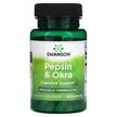 Swanson, Pepsin & Okra, Окра, 90 капсул