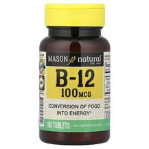 Вітамін B1 Тіамін Vitamin B12 Mason 100 таблеток Вітамін B1 Тіамін Vitamin B12 Mason 100 таблеток