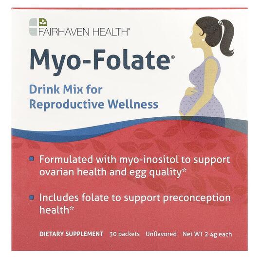 Основное фото товара Myo-Folate Drink Mix for Reproductive Wellness, Мио-инозитол, 30 