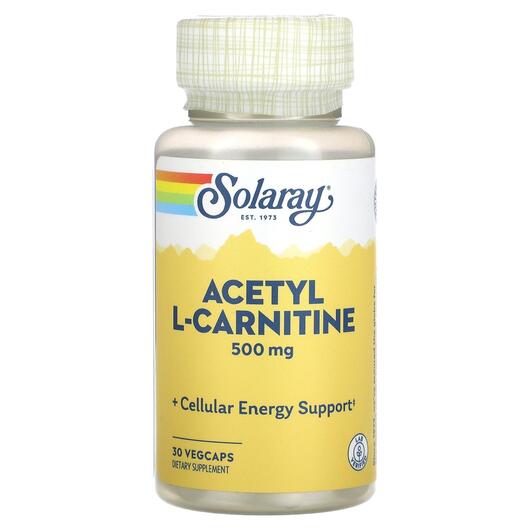 Основное фото товара Solaray, L-Карнитин, Acetyl L-Carnitine 500 mg, 30 капсул