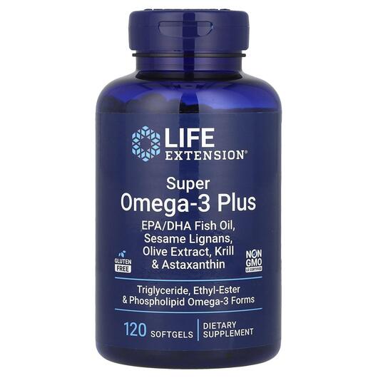 Основное фото товара Omega Foundations Super Omega-3 Plus, Рыбий жир Омега-3, 120 капс