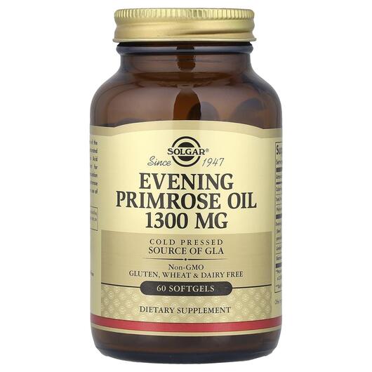 Основне фото товара Solgar, Primrose Oil, Масло Примули вечірньої 1300 мг, 60 капсул