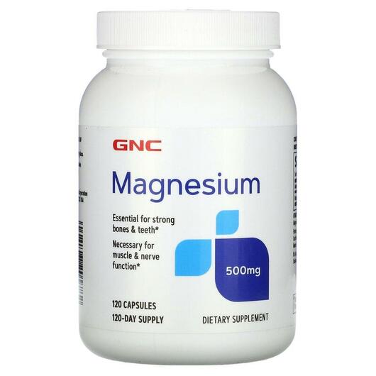 Основне фото товара GNC, Magnesium 500 mg, Магній, 120 капсул