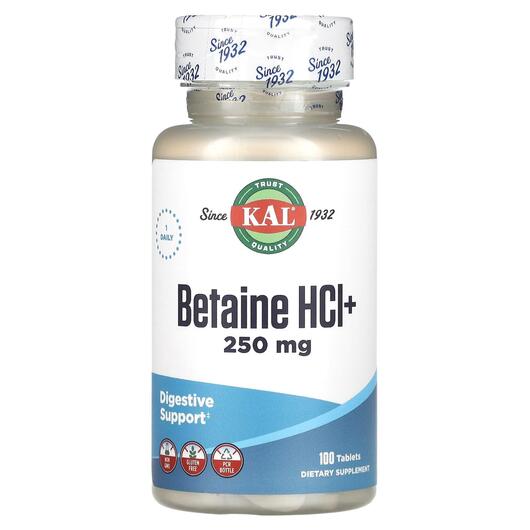 Основное фото товара KAL, Бетаин HCl +, Betaine HCl+, 100 таблеток