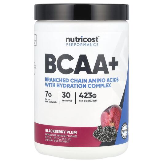 Основное фото товара Nutricost, БЦАА, Performance BCAA+ Blackberry Plum, 423 г