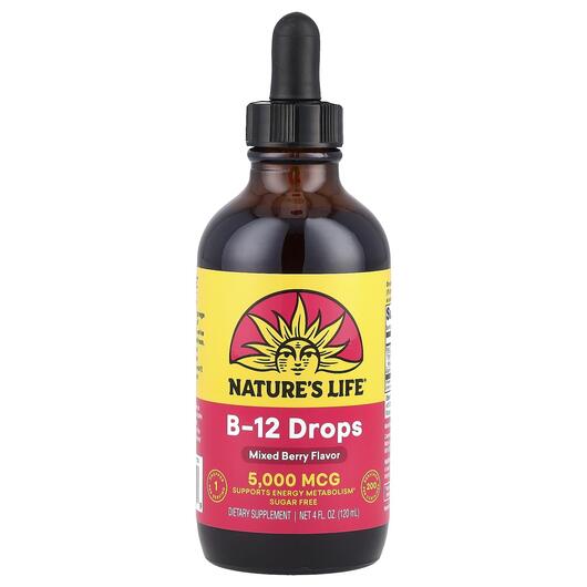 Основное фото товара Витамин B12 Кобаламин, B-12 Drops Wild Berry 5000 mcg, 120 мл
