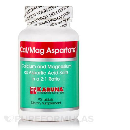 Основное фото товара Karuna Health, Кальций Магний, Cal/Mag Aspartate 2:1, 90 таблеток