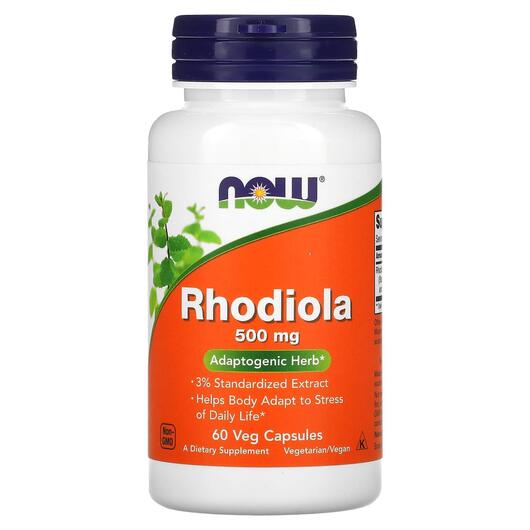 Основное фото товара NOW, Родиола 500 мг, Rhodiola 500 mg, 60 капсул