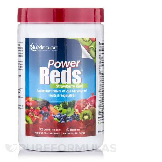 Основное фото товара NuMedica, Суперфуд, Power Reds Strawberry Kiwi, 300 г