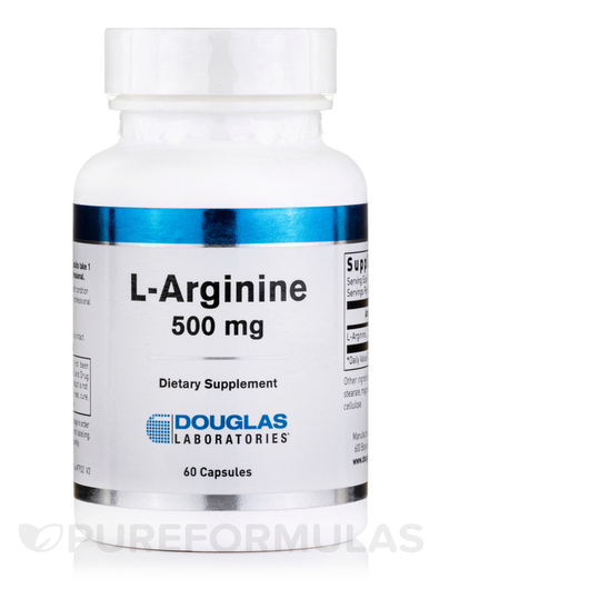 Основное фото товара Douglas Laboratories, L-Аргинин, L-Arginine 500 mg, 60 капсул