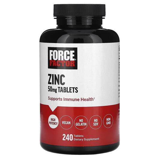 Основное фото товара Force Factor, Цинк, Zinc 50 mg, 240 таблеток