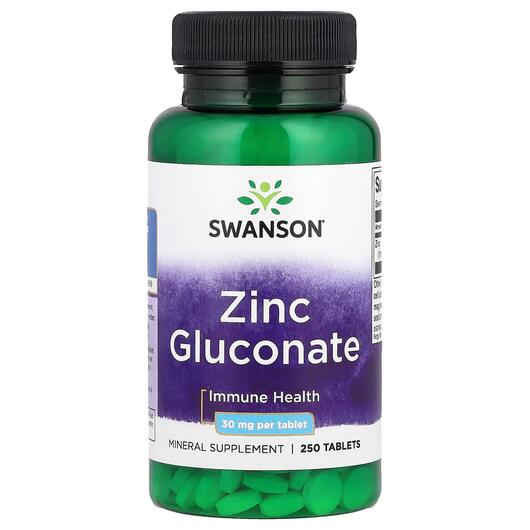 Основное фото товара Swanson, Цинк Глюконат, Zinc Gluconate 30 mg, 250 таблеток
