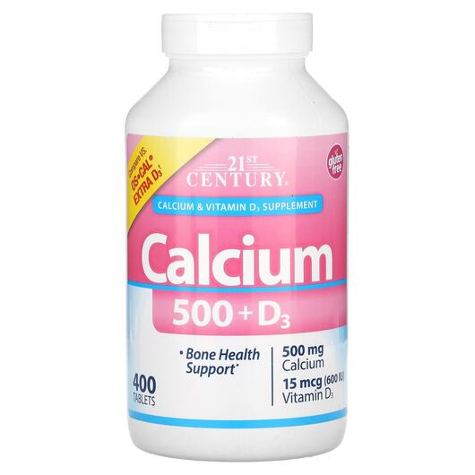 Основне фото товара Calcium 500 + D3 15 mcg 600 IU, Кальцій D3, 400 таблеток