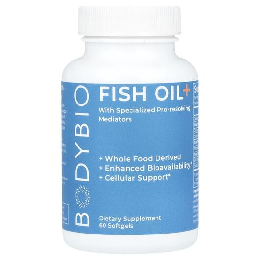 Основное фото товара BodyBio, Омега 3, Fish Oil+, 60 капсул