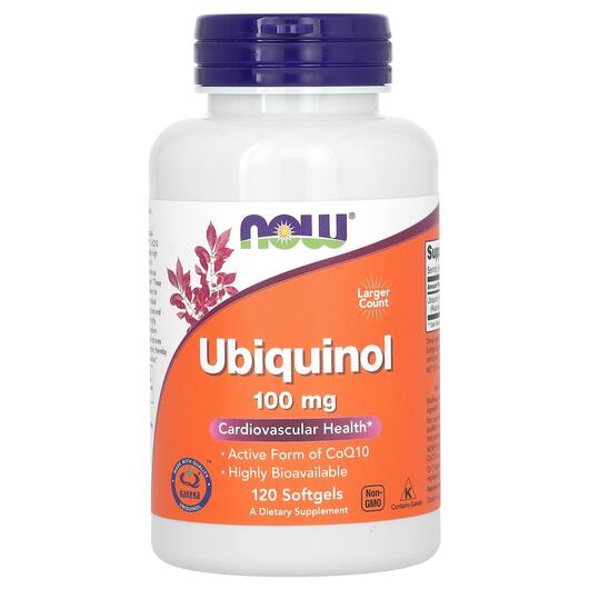 Основное фото товара NOW, Убихинол 100 мг, Ubiquinol 100 mg, 120 капсул
