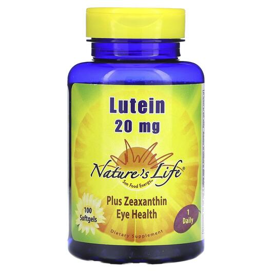 Основное фото товара Natures Life, Лютеин, Lutein 20 mg, 100 капсул