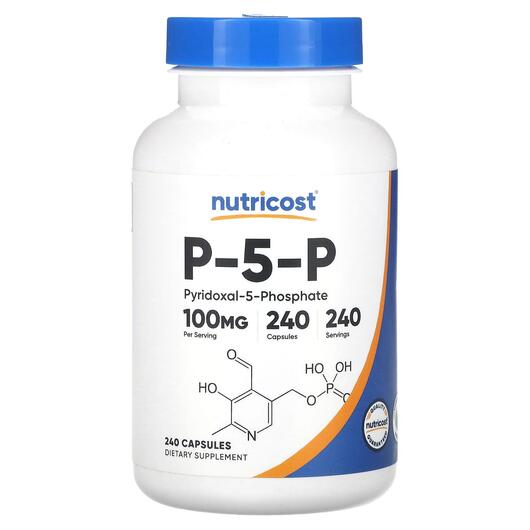 Основное фото товара Nutricost, Пиридоксал-5-фосфат, P-5-P 100 mg, 240 капсул