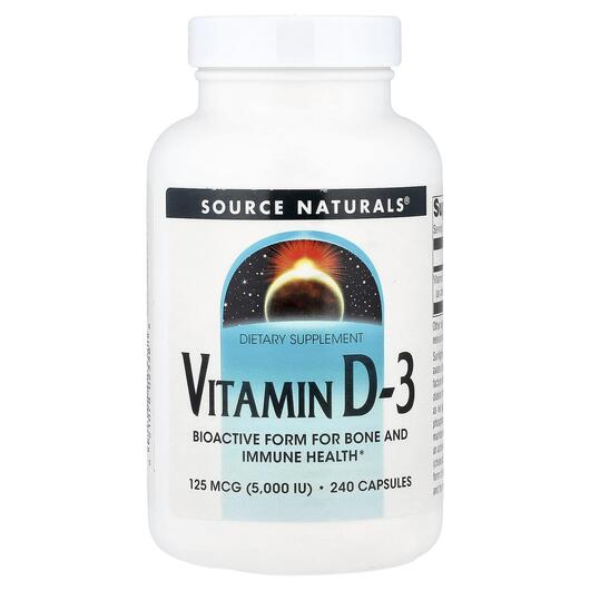 Основное фото товара Витамин D-3 5000 МЕ, Vitamin D-3 5000 IU 240, 240 капсул