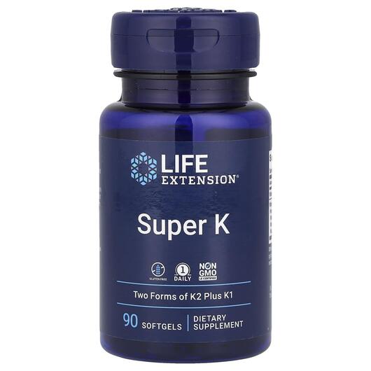 Основное фото товара Life Extension, Витамин K Филлохинон, Super K, 90 мягкие капсул