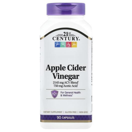 Основное фото товара Яблочный уксус, Apple Cider Vinegar 2145 mg, 90 капсул