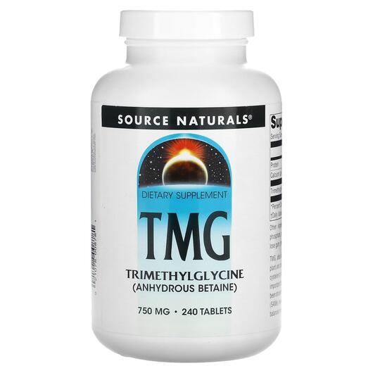 Основное фото товара TMG Trimethylglycine 750 mg, TMG Триметилглицин 750 мг, 240 табле