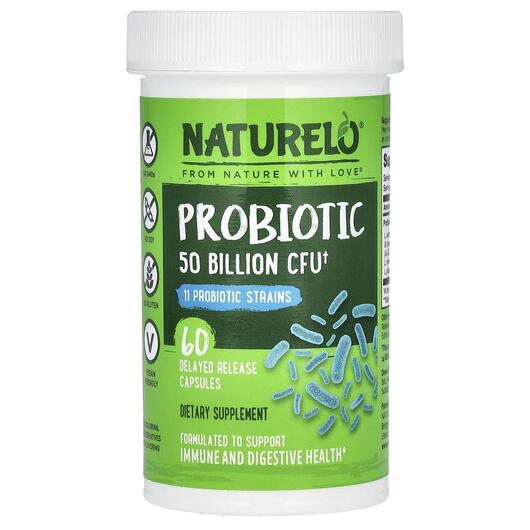 Основное фото товара Naturelo, Пробиотики, Probiotic 50 Billion CFU, 60 капсул
