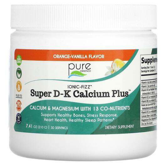 Основное фото товара Кальций, Ionic-Fizz Super D-K Calcium Plus Orange-Vanilla, 210 г