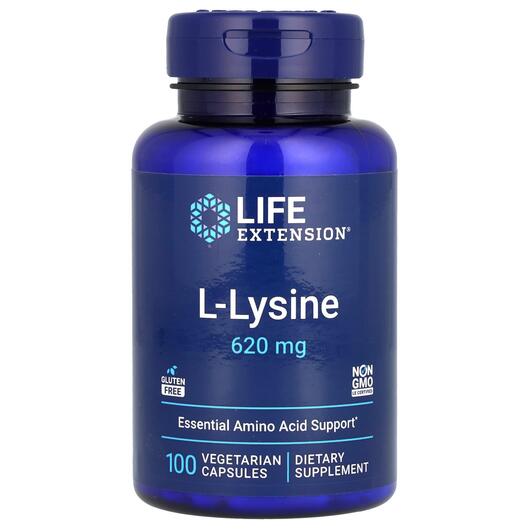 Основное фото товара Life Extension, L-Лизин 620 мг, L-Lysine 620 mg, 100 капсул