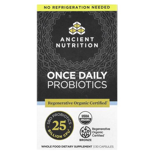 Основное фото товара Ancient Nutrition, Пробиотики, Once Daily Probiotics, 30 капсул