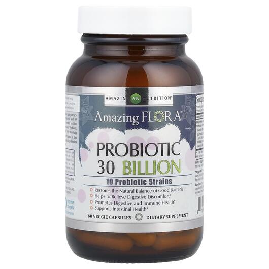Основное фото товара Пробиотики, Amazing Flora Probiotic 30 Billion CFU, 60 капсул