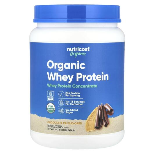 Основное фото товара Nutricost, Протеин, Organic Whey Protein Chocolate PB, 454 г