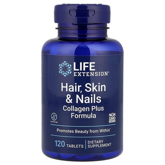 Основное фото товара Кожа ногти волосы, Hair Skin & Nails Collagen Plus, 120 табле