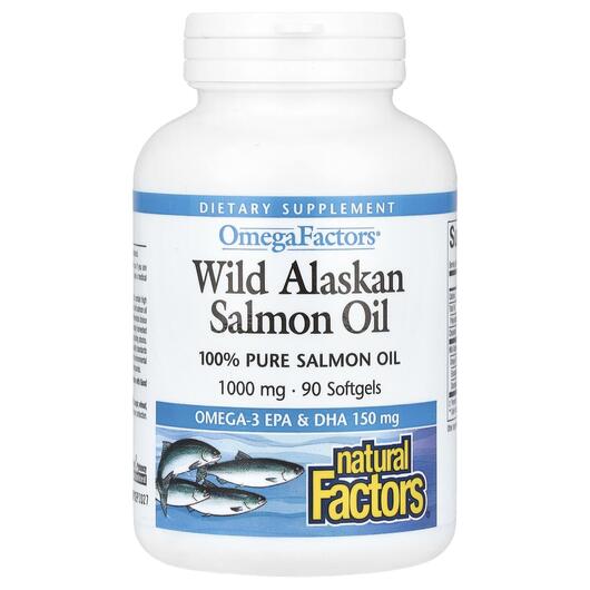 Основное фото товара Масло дикого лосося, Wild Alaskan Salmon Oil 1000 mg, 90 капсул