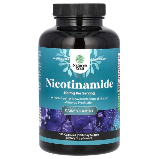 Основное фото товара Nature's Craft, Никотинамид НАД+, Nicotinamide 500 mg, 180 к