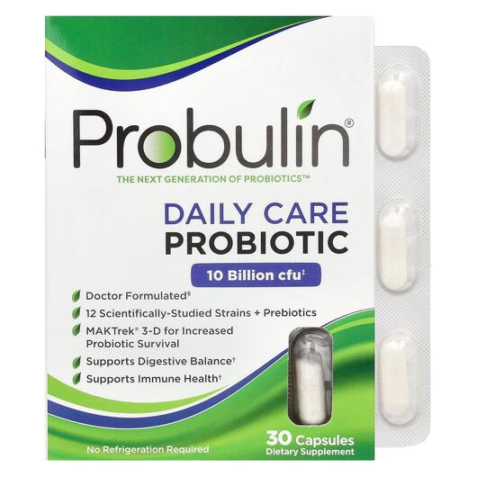 Основное фото товара Пробиотики, Daily Care Probiotic 10 Billion CFU, 30 капсул