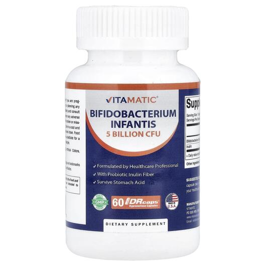 Основне фото товара Bifidobacterium Infantis, Біфідобактерії, 60 DRcaps Hypromellose 