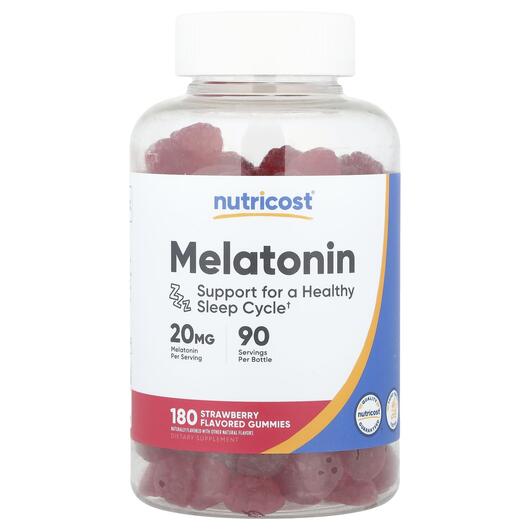 Основное фото товара Мелатонин, Melatonin Gummies Strawberry 20 mg, 180 таблеток
