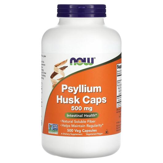 Основное фото товара NOW, Псиллиум 500 мг, Psyllium Husk Caps, 500 капсул