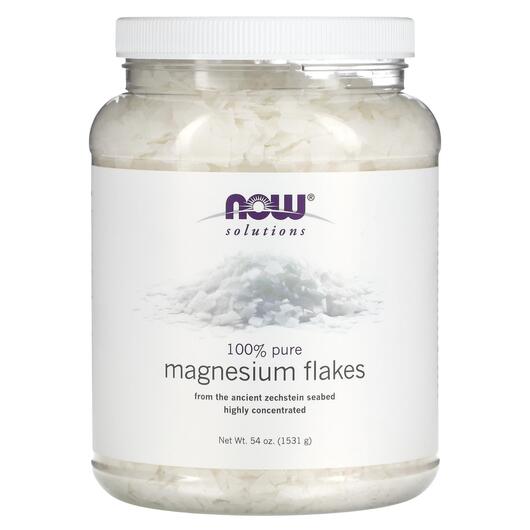 Основное фото товара NOW, Магний Хлопья 100% Чистый, Magnesium Flakes, 1531 г