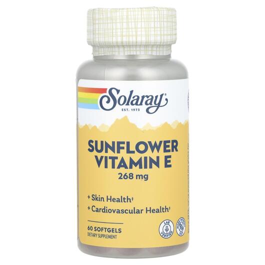 Основное фото товара Витамин E Токоферолы, Sunflower Vitamin E 268 mg, 60 капсул