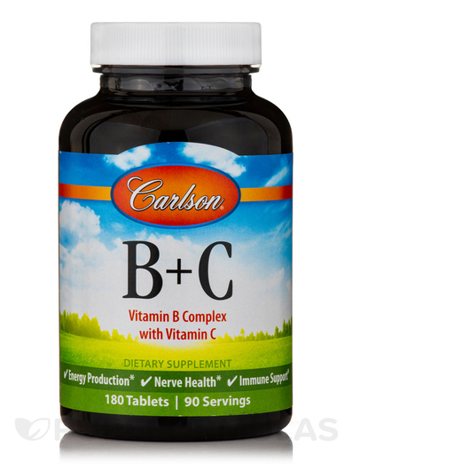 Основное фото товара Carlson, Витамины, Vitamins B + C, 180 таблеток