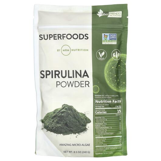 Основное фото товара MRM, Спирулина, Spirulina Powder, 240 г