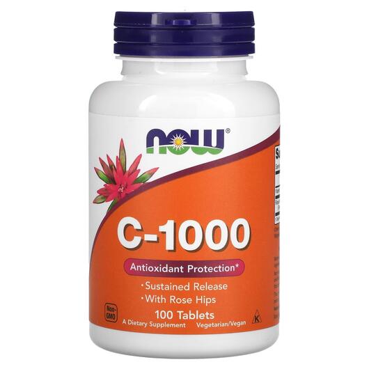 Основное фото товара NOW, Витамин С 100 мг, C-1000 Vitamin C, 100 таблеток