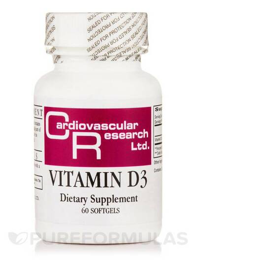 Основное фото товара Ecological Formulas, Витамин D3, Vitamin D3, 60 капсул