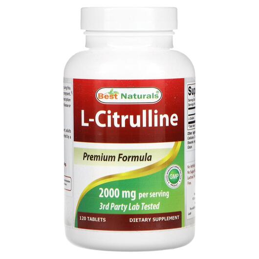 Основное фото товара Best Naturals, L-Цитруллин, L-Citrulline 1000 mg, 120 таблеток