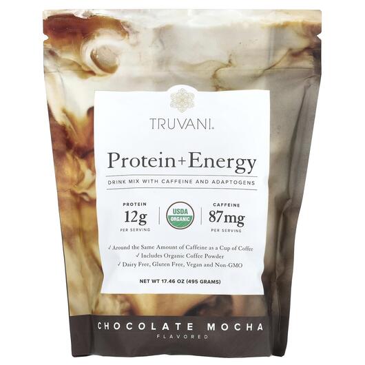 Основное фото товара Truvani, Протеин, Protein + Energy Chocolate Mocha, 495 г