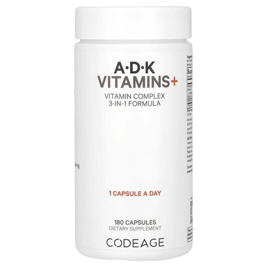 Основное фото товара CodeAge, Витамин А Ретинол, Vitamins A.D.K Vitamins, 180 капсул