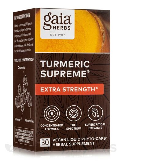 Основное фото товара Turmeric Supreme: Extra Strength, Экстракт корня куркумы, 30 капс