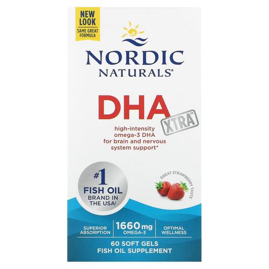 Основное фото товара Nordic Naturals, ДГК 1000 мг, DHA Xtra, 60 капсул